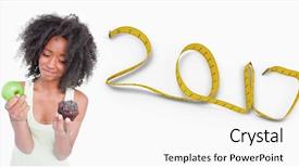  Presentation with love between man and woman - Audience pleasing presentation theme consisting of 3d cakes - young woman hardly hesitating backdrop and a  colored foreground