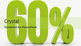  Presentation with percent - Colorful PPT theme enhanced with 3d character - percent off discount 3d illustration backdrop and a yellow colored foreground