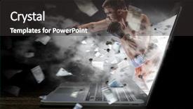  Presentation with play - PPT theme with 3d character - play it online mixed media background and a dark gray colored foreground