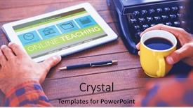  Presentation with computer vision and image processing - Audience pleasing theme consisting of online education text white - computer graphic 3d image backdrop and a coral colored foreground