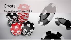  Presentation with casino - Beautiful slide deck featuring 3d circle - 3d image of black casino backdrop and a light gray colored foreground