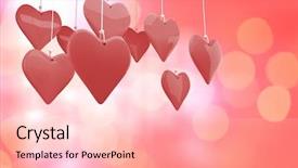  Presentation with loving hearts love heart candy - Theme with 3d circle - love hearts against glowing background background and a lemonade colored foreground