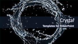  Presentation with water splash on black - Presentation theme having 3d circle - water splash isolated on black background and a navy blue colored foreground