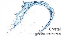  Presentation with splash - Cool new presentation theme with 3d circle - water splash isolated on white backdrop and a white colored foreground