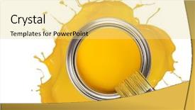  Presentation with paint - Audience pleasing presentation design consisting of 3d circle - yellow paint splashed backdrop and a yellow colored foreground