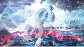  Presentation with blue wave - Slides enhanced with 3d composite image of dollar background and a light blue colored foreground