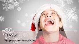  Presentation with animated christmas snowflakes - PPT theme consisting of 3d crystal graphics - digital composite of girl background and a soft green colored foreground