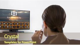  Presentation with rear view of bodyguard - Beautiful slides featuring 3d crystal graphics - rear view of businesswoman holding backdrop and a tawny brown colored foreground