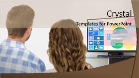  Presentation with rear view mirror - Beautiful slides featuring 3d crystal graphics - rear view of young couple backdrop and a coral colored foreground