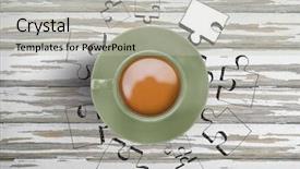  Presentation with falling jigsaw pieces - Cool new theme with 3d cup with jigsaw piece backdrop and a light gray colored foreground