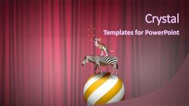  Presentation with circus - Presentation theme with 3d curtain - circus animals performance mixed media background and a tawny brown colored foreground