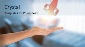  Presentation with curtain - Audience pleasing presentation design consisting of 3d curtain - close-up of cropped hand backdrop and a light blue colored foreground