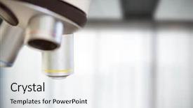  Presentation with microscope - Amazing slide set having 3d curtain - composite image of microscope backdrop and a sky blue colored foreground