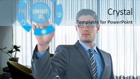  Presentation with curtain - Audience pleasing PPT theme consisting of 3d curtain - digital composite of futuristic interface backdrop and a light blue colored foreground