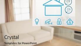  Presentation with automation system - Beautiful theme featuring 3d curtain - digital composite of home automation backdrop and a soft green colored foreground