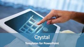  Presentation with shopping trolley - Presentation theme featuring 3d curtain - digital composite of person using background and a teal colored foreground