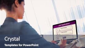  Presentation with 3d application job - Cool new theme with 3d curtain - digitally generated image of job backdrop and a ocean colored foreground