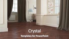  Presentation with modern elegant - Presentation featuring 3d curtain - modern elegant interior background and a  colored foreground