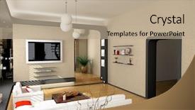  Presentation with interior design cafeteria - Audience pleasing theme consisting of 3d curtain - modern interior design private apartment backdrop and a mint green colored foreground