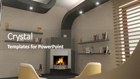  Presentation with interior design - Slide set with 3d curtain - modern interior design private apartment background and a  colored foreground