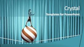  Presentation with blindfolded - Presentation featuring 3d curtain - she is walking blindfolded mixed background and a  colored foreground