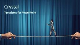  Presentation with blindfolded - Cool new slides with 3d curtain - she is walking blindfolded backdrop and a  colored foreground