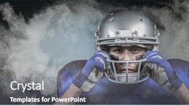  Presentation with color powder - Cool new presentation theme with 3d dark colours - 3d portrait of american football backdrop and a gray colored foreground