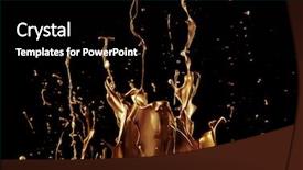  Presentation with black liquid - Theme having 3d dark colours - abstract golden liquid splash isolated background and a black colored foreground