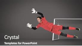  Presentation with save water concept saving - Presentation design having 3d dark colours - digital composite of soccer goalkeeper background and a dark gray colored foreground