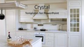 Presentation with kitchen design - Presentation theme featuring 3d design - white kitchen background and a light gray colored foreground