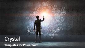  Presentation with bright ideas - Slide deck with 3d diagram - my bright ideas background and a dark gray colored foreground