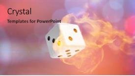  Presentation with graphic - PPT theme consisting of 3d dice against fire background and a coral colored foreground