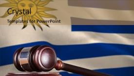  Presentation with uruguay - Theme having 3d digitally generated uruguay background and a gold colored foreground