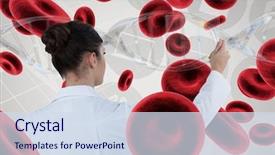  Presentation with cell biology - Slide set enhanced with 3d dna strand and cell background and a sky blue colored foreground