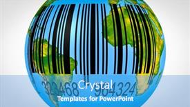  Presentation with barcode - Colorful presentation theme enhanced with 3d-earth-model-with-shaded backdrop and a teal colored foreground