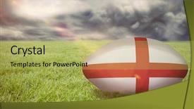  Presentation with tornado - Cool new PPT theme with 3d england rugby ball backdrop and a yellow colored foreground