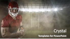  Presentation with color powder - Colorful slide deck enhanced with 3d face - 3d american football player holding backdrop and a gray colored foreground