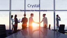  Presentation with annual day bonding - Slide set enhanced with 3d face - businessteam facing new day mixed background and a sky blue colored foreground