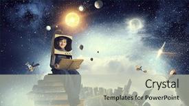  Presentation with outer space galaxy astronaut - Slide deck enhanced with 3d face - i will become astronaut background and a soft green colored foreground