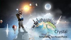  Presentation with outer space galaxy astronaut - Slide deck featuring 3d face - i will become astronaut background and a light blue colored foreground