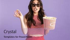  Presentation with purple wall - PPT theme enhanced with 3d face - image of beautiful shocked young background and a light blue colored foreground