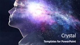  Presentation with mystery - Slide deck with 3d face - mystery of space world background and a navy blue colored foreground