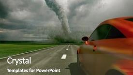  Presentation with funnel - Presentation theme consisting of 3d funnel - car rushes on road towards background and a tawny brown colored foreground