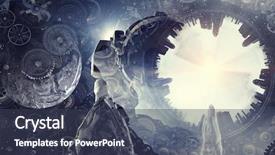  Presentation with fantasy - Beautiful PPT theme featuring 3d backgrounds - astronaut in fantasy world mixed backdrop and a tawny brown colored foreground