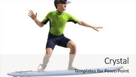  Presentation with surfing - Theme enhanced with 3d water technology - teenage boy with a vr background and a light gray colored foreground
