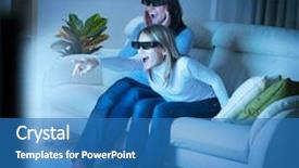  Presentation with daughter - Theme enhanced with 3d glasses - mother with daughter watching 3d background and a teal colored foreground