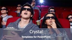  Presentation with cinema - Slides enhanced with 3d glasses in cinema background and a ocean colored foreground