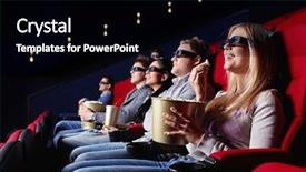  Presentation with cinema - Audience pleasing theme consisting of 3d glasses in cinema backdrop and a black colored foreground