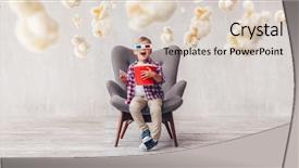  Presentation with popcorn - Amazing PPT layouts having 3d glasses in the cinema backdrop and a lemonade colored foreground