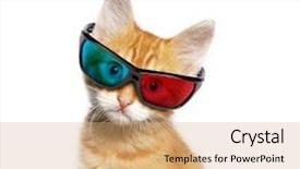  Presentation with red and white festive - Slide set consisting of 3d glasses isolated on white background and a coral colored foreground